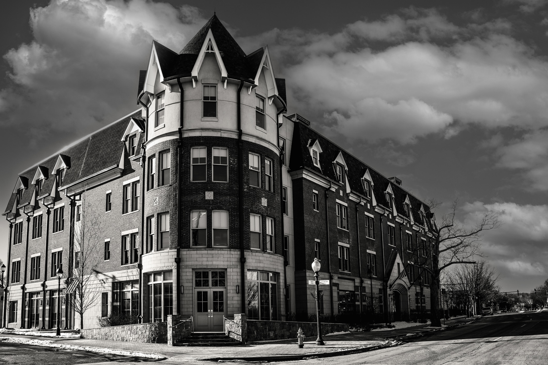 Historic Danbury street corner, highlighting Nejame & Sons’ longstanding reputation as a leading pool and spa company in Fairfield County.